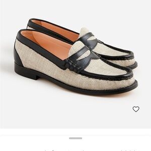 J. Crew Black and Cream Flats with Elegant Trim